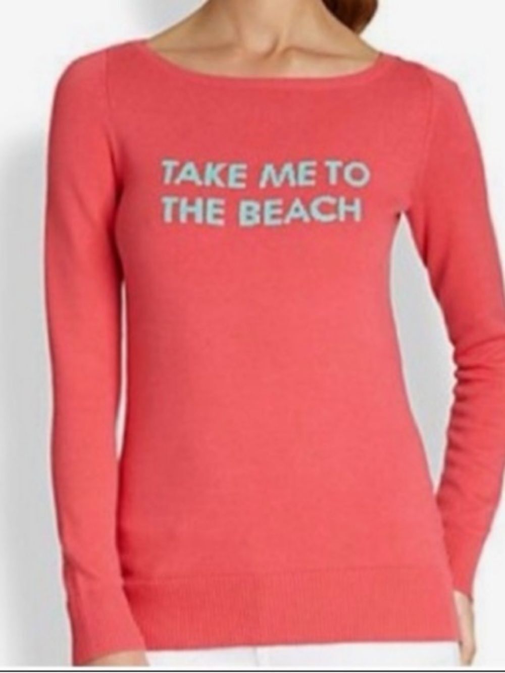 Lilly Pulitzer Pink Take Me to the Beach Cotton Knit Sweater Medium